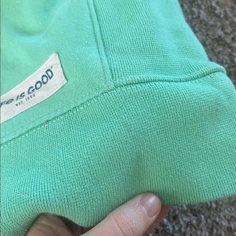 Life Is Good Mint Green Let It Snow Grinch Sweatshirt - Picture 4 of 5